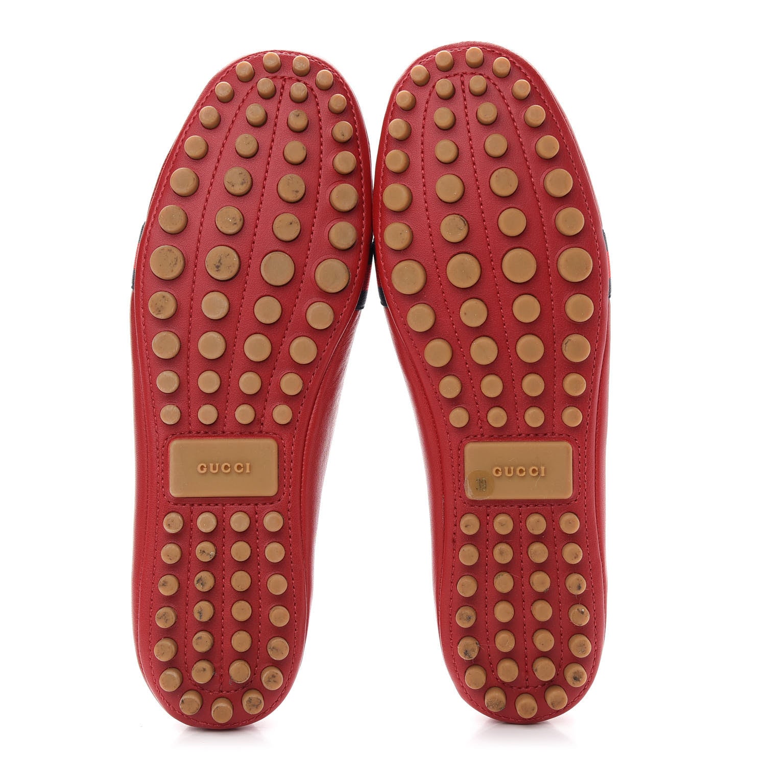 Gucci Calfskin Bayadere Bee Ballerina Flats 39 Hibiscus Red 5 of 8