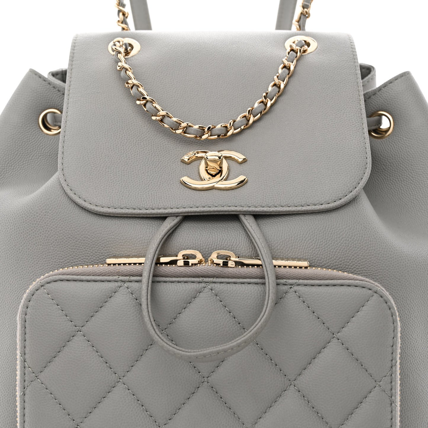 Caviar Quilted Business Affinity Backpack Grey