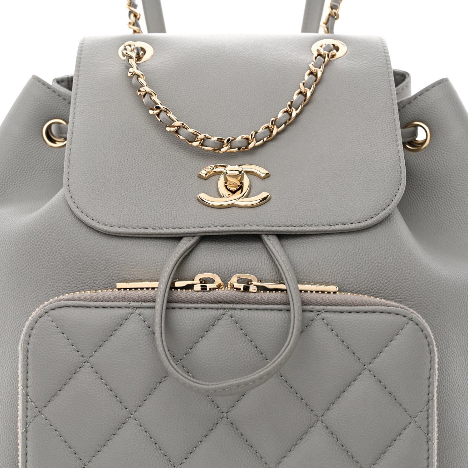 Chanel Caviar Quilted Business Affinity Backpack Grey 9 of 12