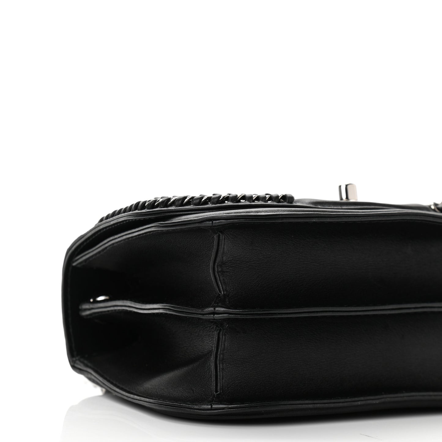 Calfskin Braided Small Chic Flap Black