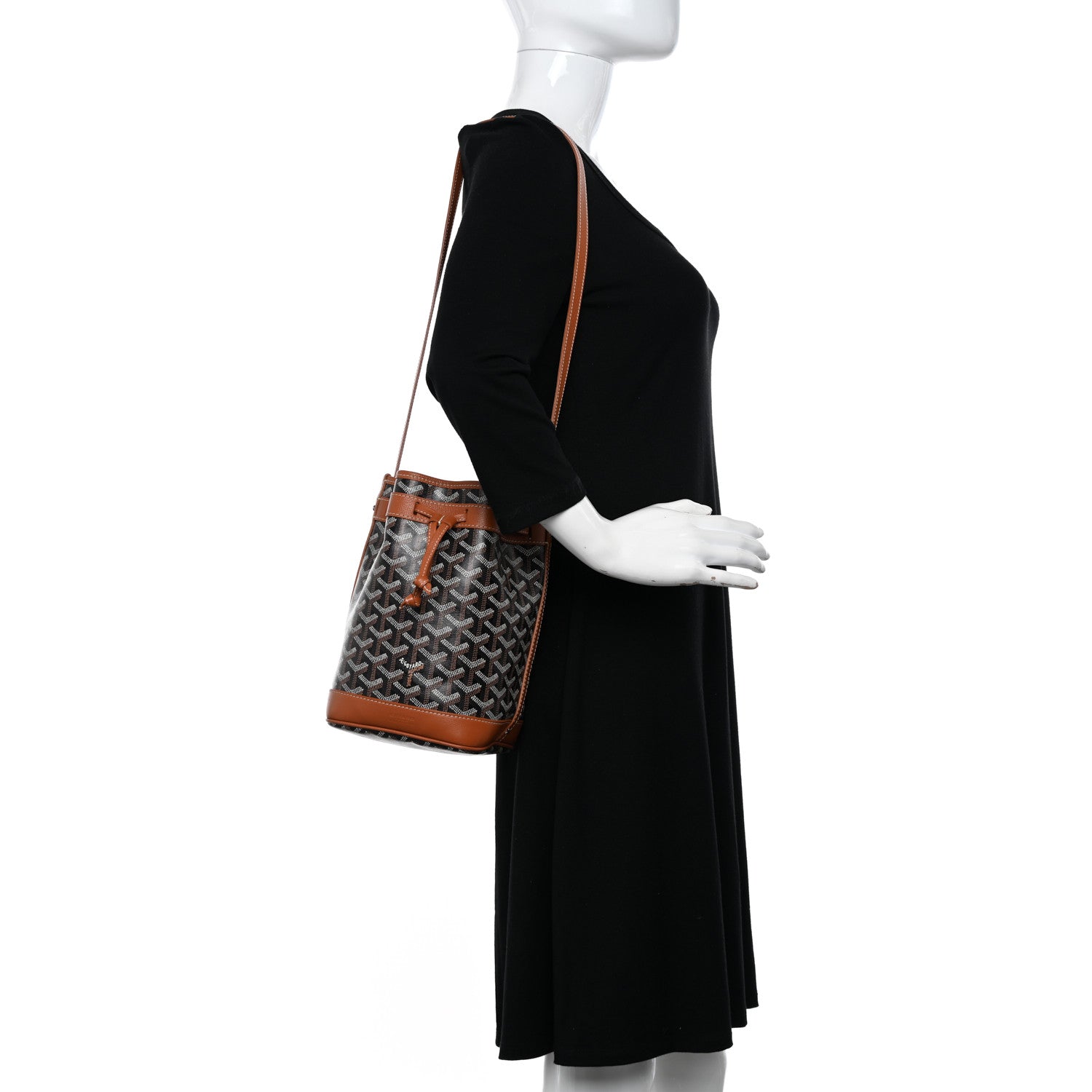 Goyard Goyardine Petit Flot Bucket Bag PM Black Gold 2 of 9