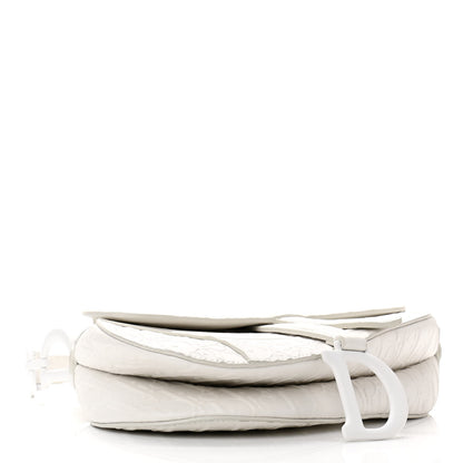 Christian Dior Calfskin Embossed Oblique Saddle Bag White 4 of 10