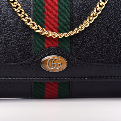 Gucci Calfskin Web Ophidia Wallet On Chain Black 10 of 11