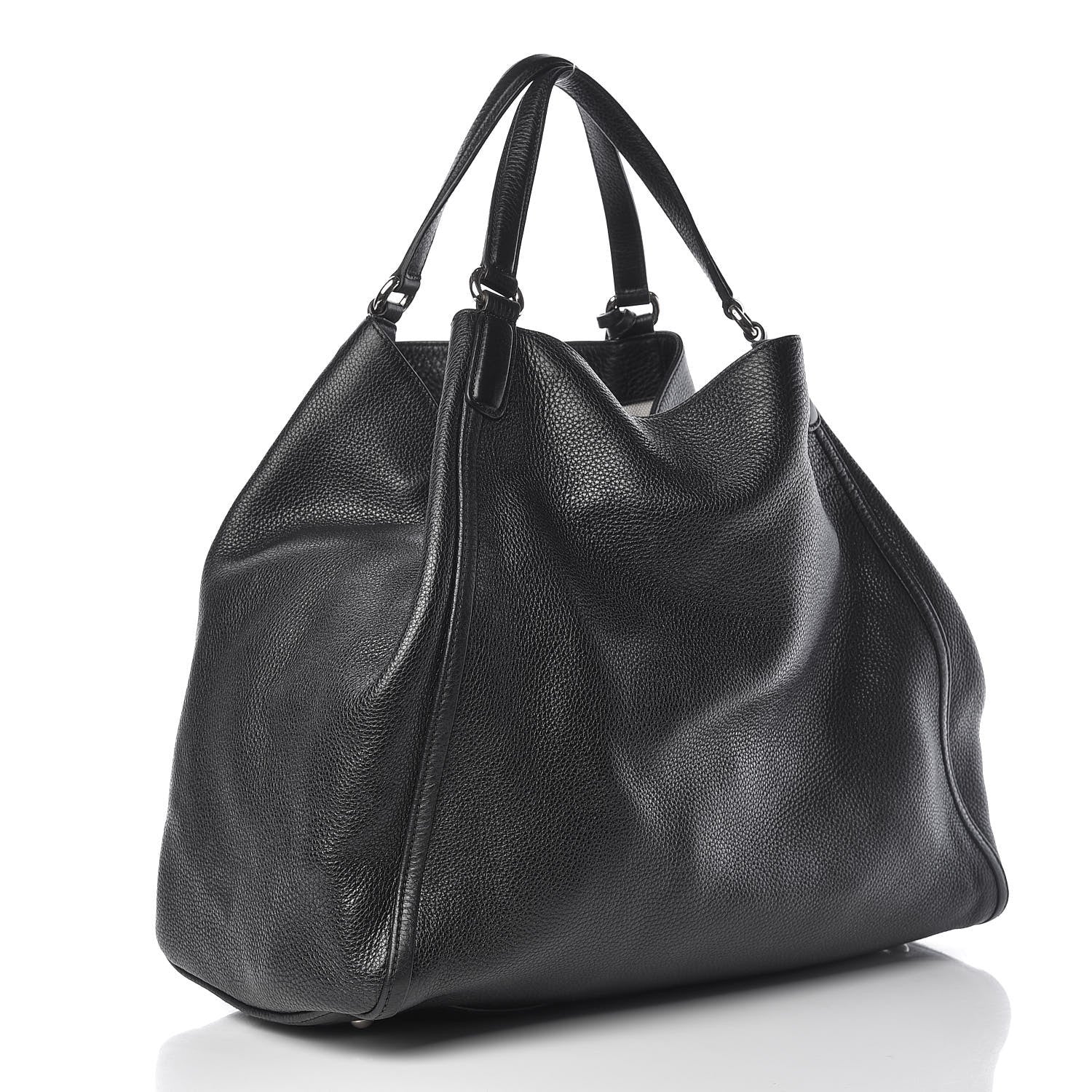 Gucci Pebbled Calfskin Large Soho Shoulder Bag Black 3 of 12