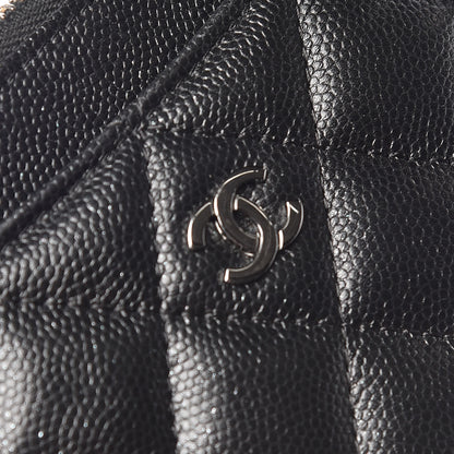 Chanel Iridescent Caviar Quilted Classic Zip Pouch Black 7 of 7