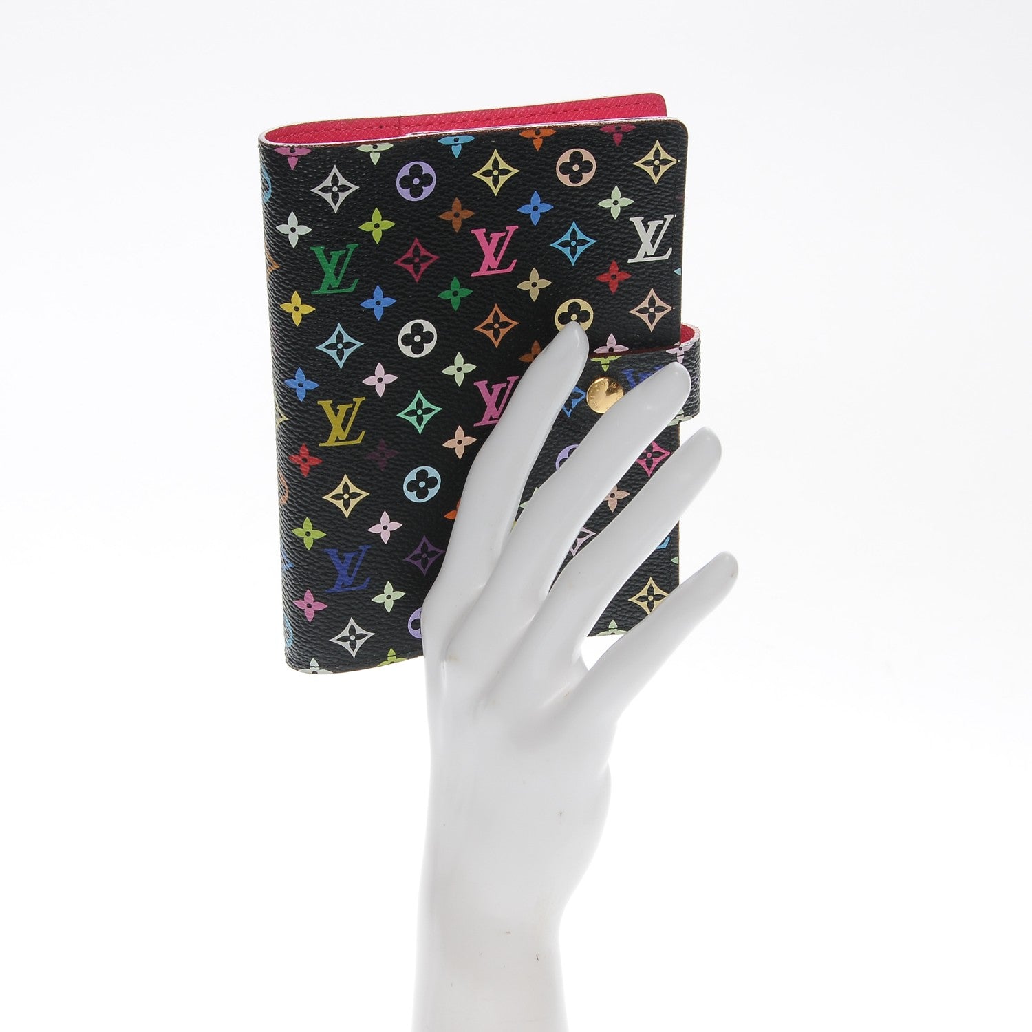 Louis Vuitton Monogram Multicolor Small Ring Agenda Cover Black Grenade 2 of 6