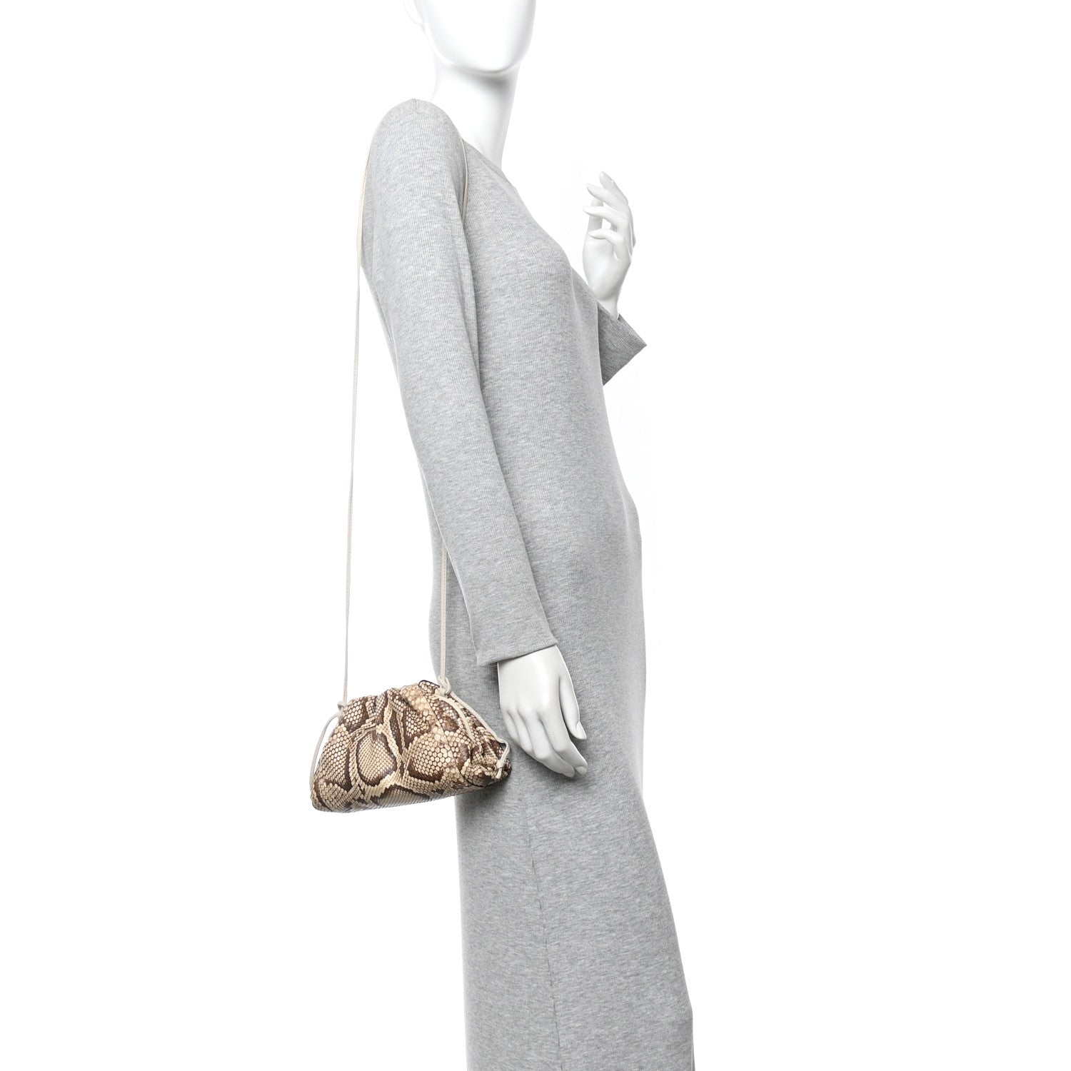 Bottega Veneta Snakeskin The Mini Pouch Brown 2 of 12