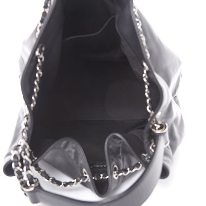 Chanel Calfskin Drawstring CC Bucket Bag Black 5 of 12