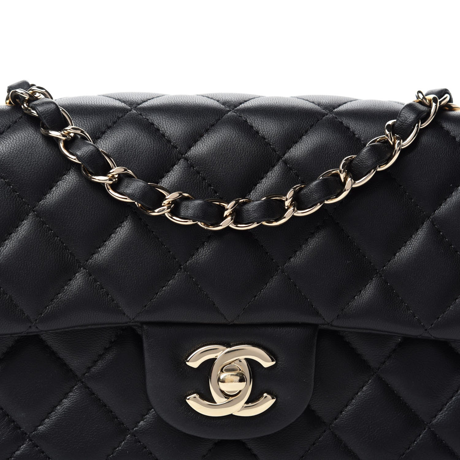 Chanel Lambskin Quilted Mini Rectangular Flap Black 10 of 11