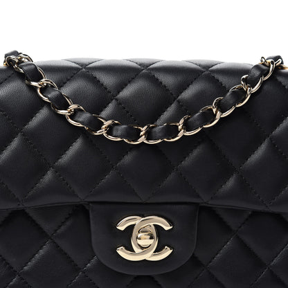 Chanel Lambskin Quilted Mini Rectangular Flap Black 10 of 11