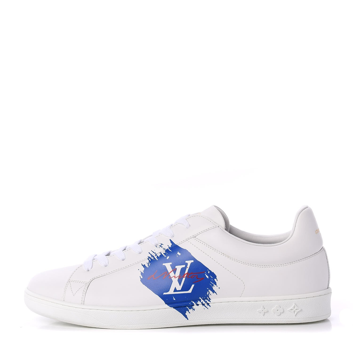 Louis Vuitton Calfskin Luxembourg Sneakers 10 White Bleu 1 of 9