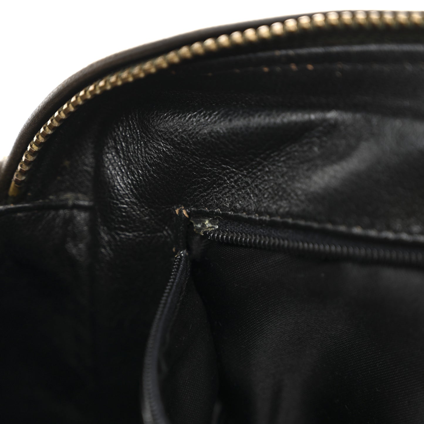 Lambskin Quilted Tassel Camera Case Brown