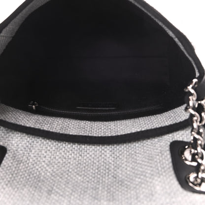 Chanel Woven Straw Raffia Small Deauville Messenger Grey 5 of 11