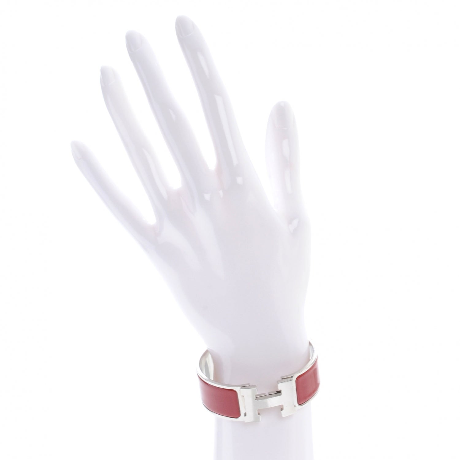 Hermes Enamel Wide Clic Clac H Bracelet PM Red 2 of 4
