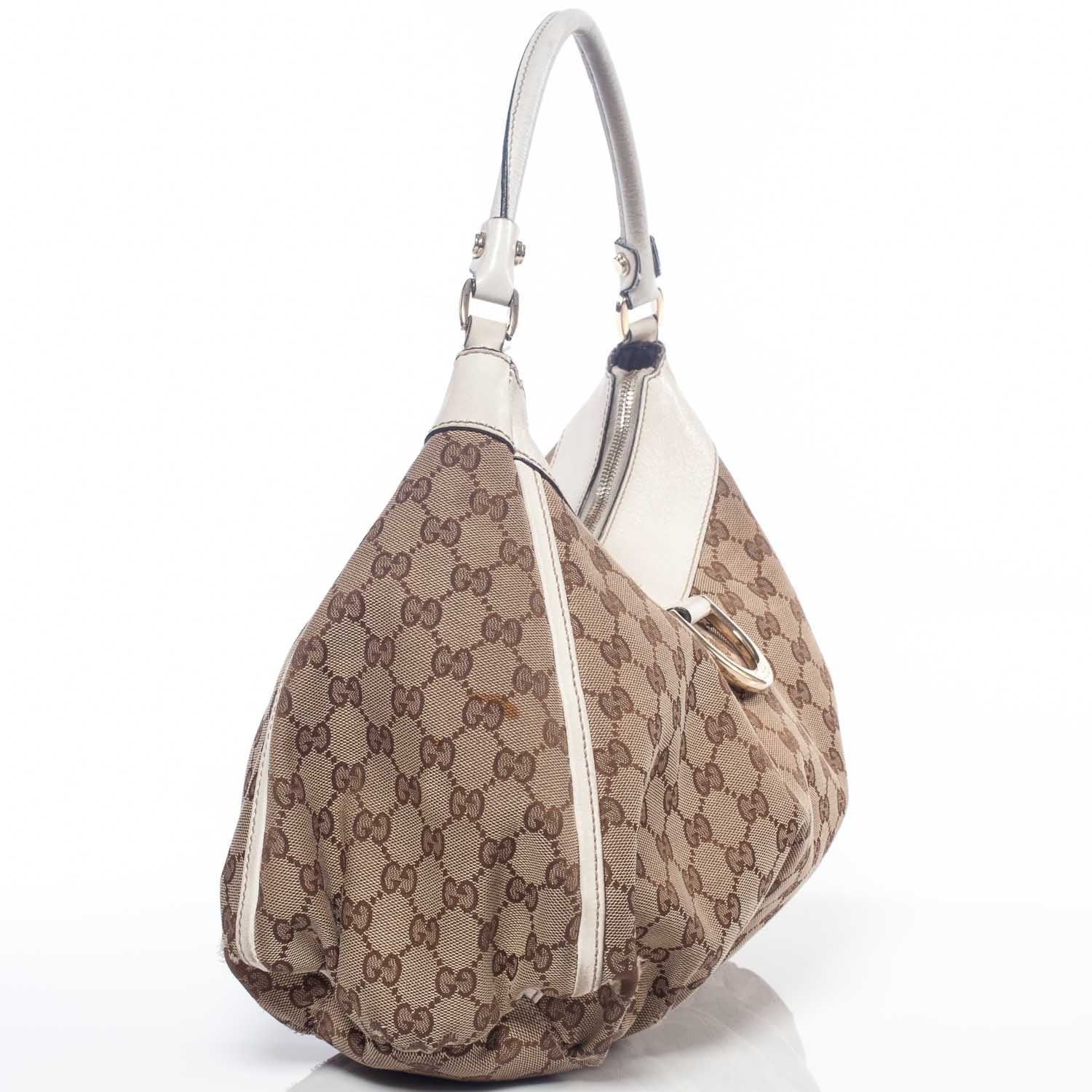 Gucci Monogram D Gold Large Hobo Ivory 4 of 11