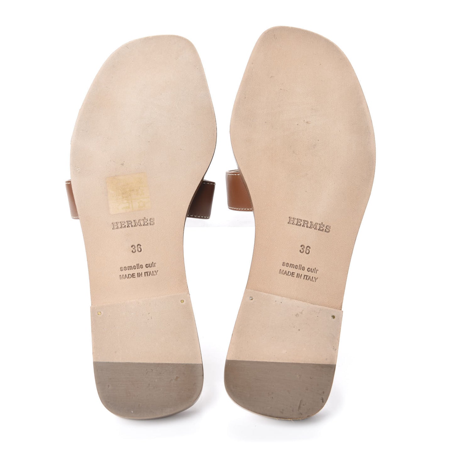 Box Calfskin Oran Sandals 36 Gold