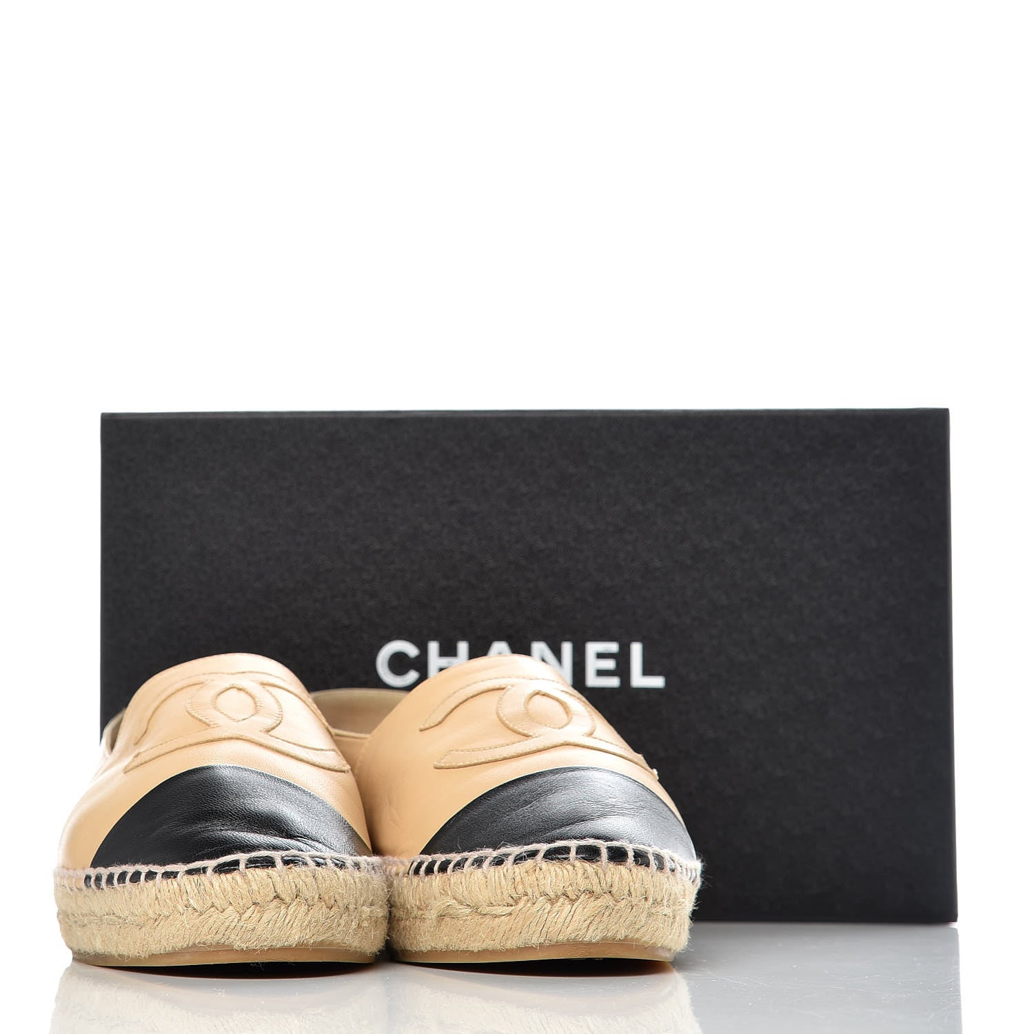 Chanel Lambskin CC Espadrilles 41 Beige Black 11 of 11