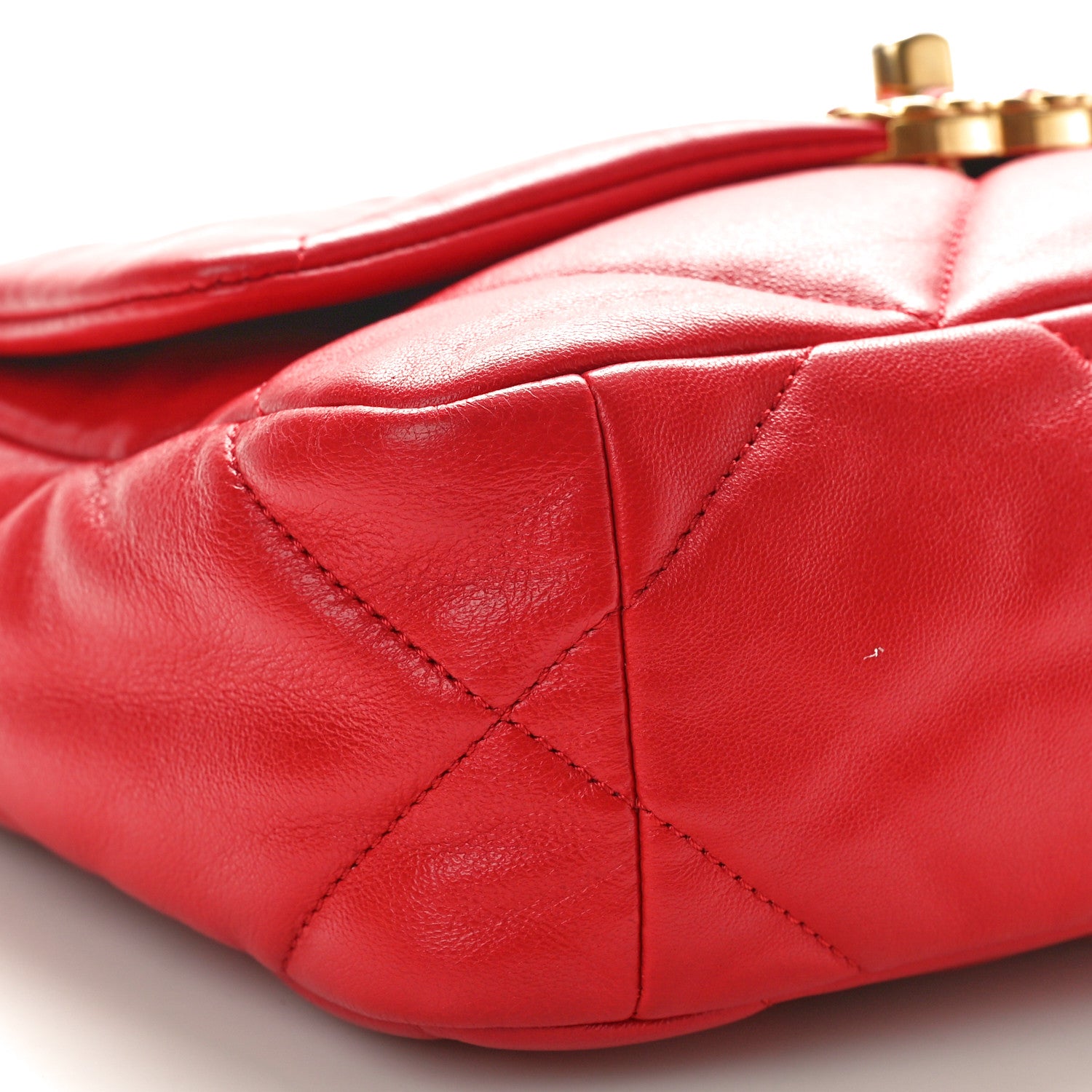 Chanel Goatskin Quilted Medium Chanel 19 Flap Red 9 of 10