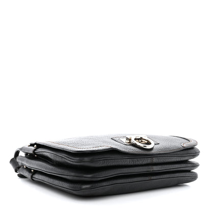 Salvatore Ferragamo Grained Calfskin Gancini Flap Shoulder Bag Black 4 of 10
