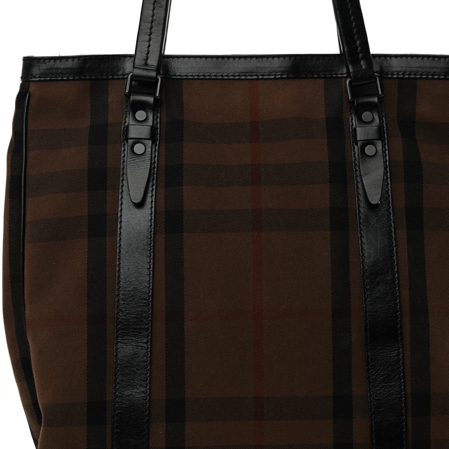 Burberry Canvas Vintage Check Tote Black 19 of 25