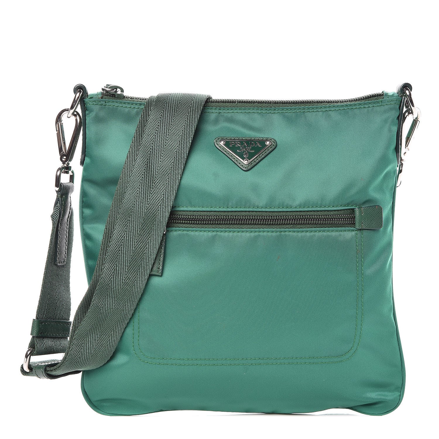 Prada Nylon Flat Messenger Bag Oleandro 1 of 9
