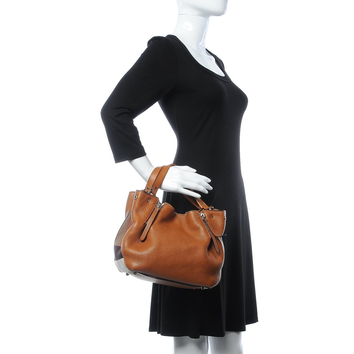 Grainy Calfskin House Check Small Maidstone Saddle Brown