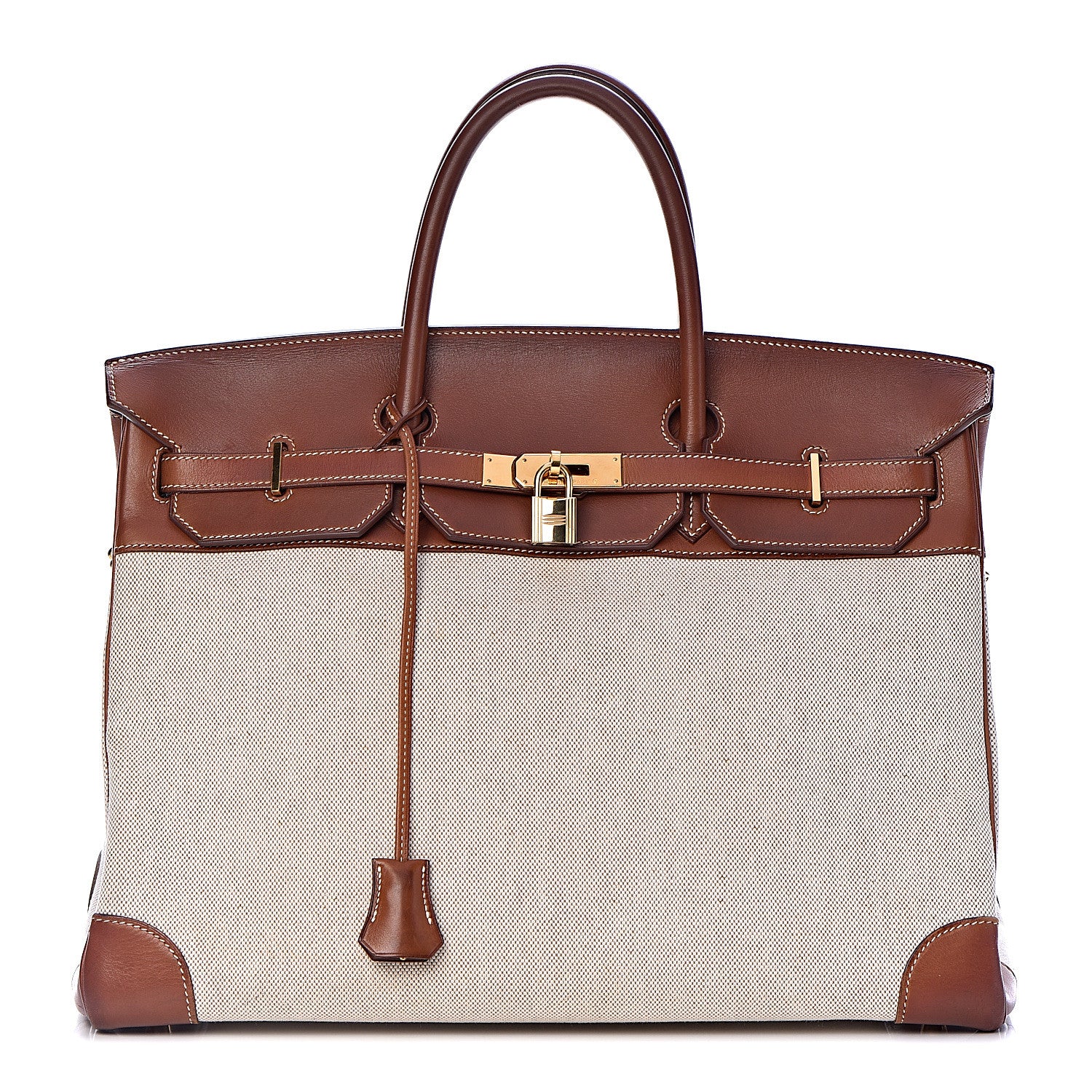Hermes Toile Barenia Birkin 40 Fauve 1 of 37