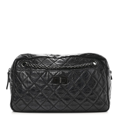 Chanel Metallic Aged Calfskin Quilted Medium Reissue Camera Case Black 1 of 14