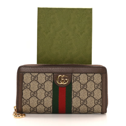 Gucci GG Supreme Monogram Web Ophidia Zip Around Wallet Brown 8 of 8