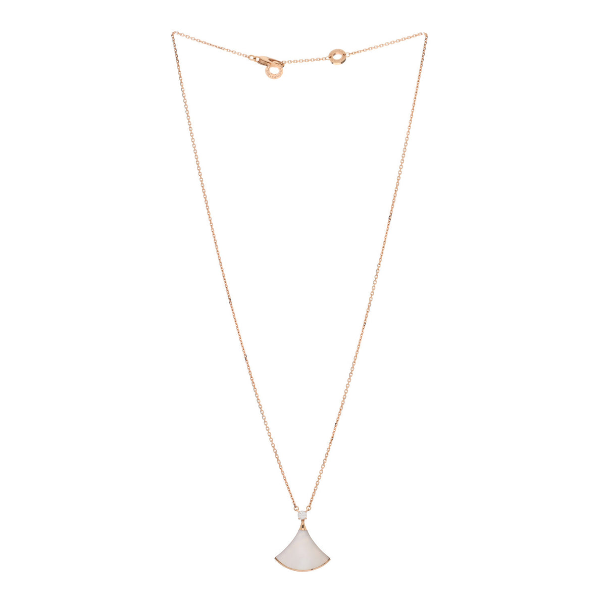 Bulgari 18K Rose Gold Diamond Mother of Pearl Divas' Dream Pendant Necklace 3 of 4