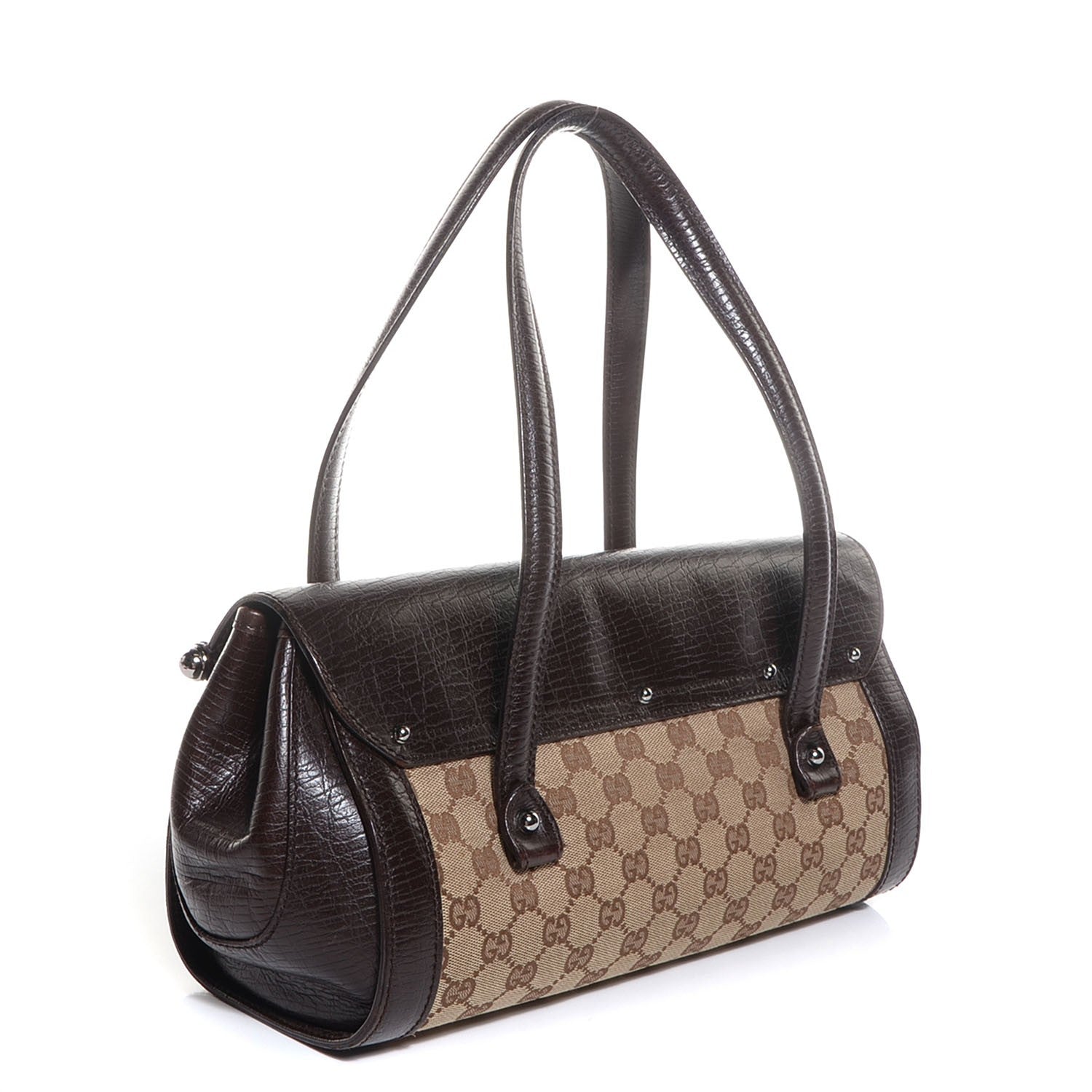 Gucci Monogram Bamboo Bullet Handbag Brown 2 of 7