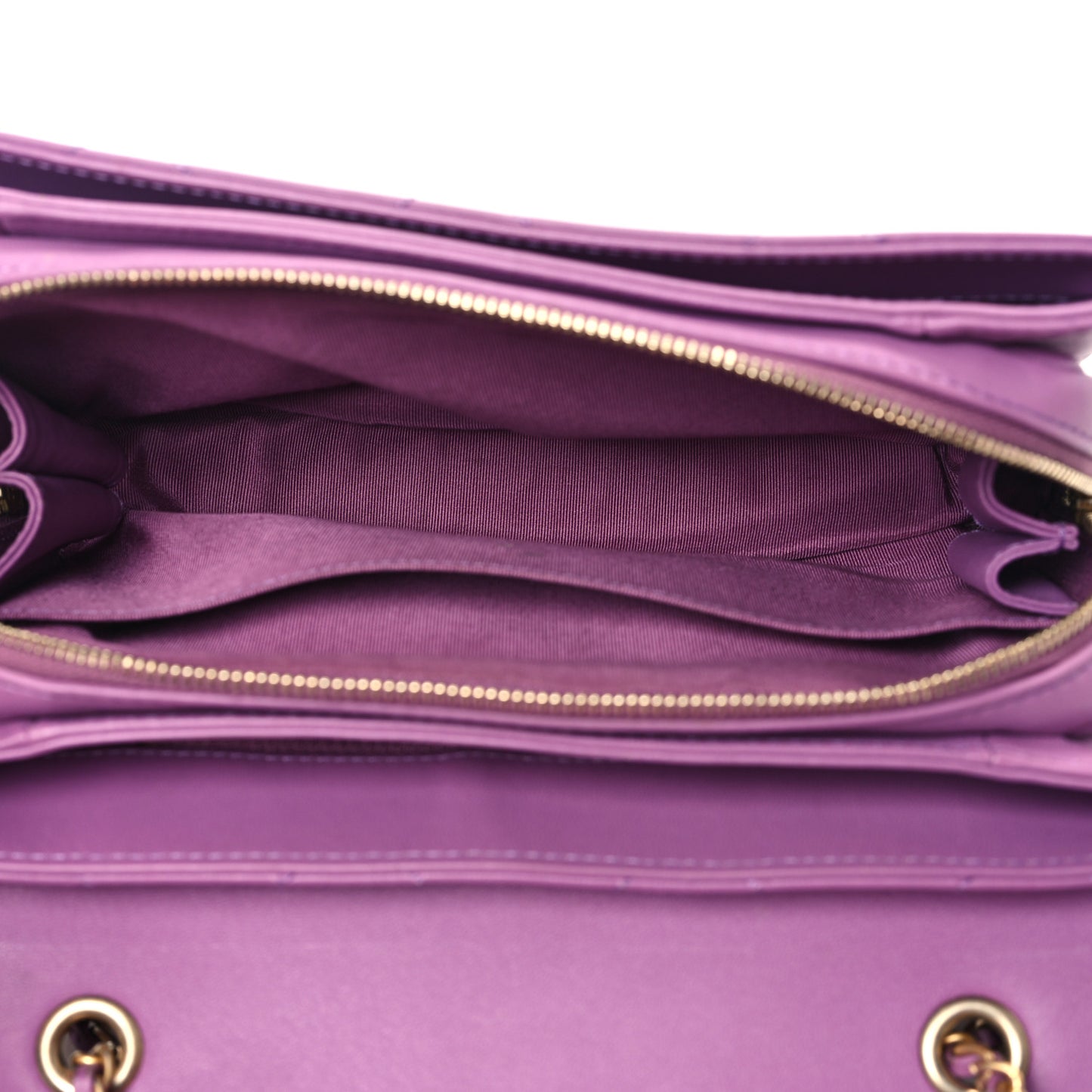 Lambskin Sleek And Chic Flap Purple