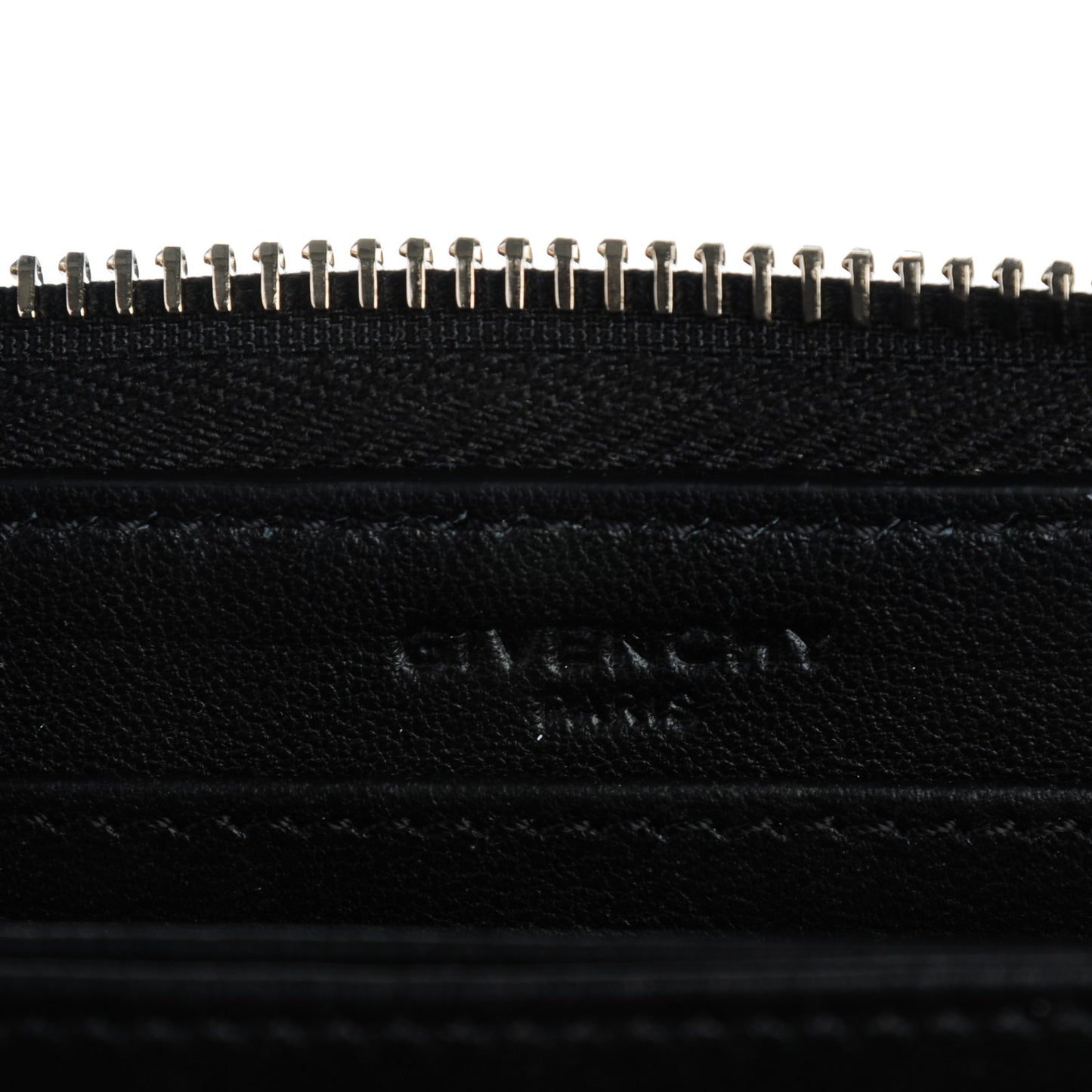 Calfskin Crocodile Embossed Pandora Zip Around Wallet Black