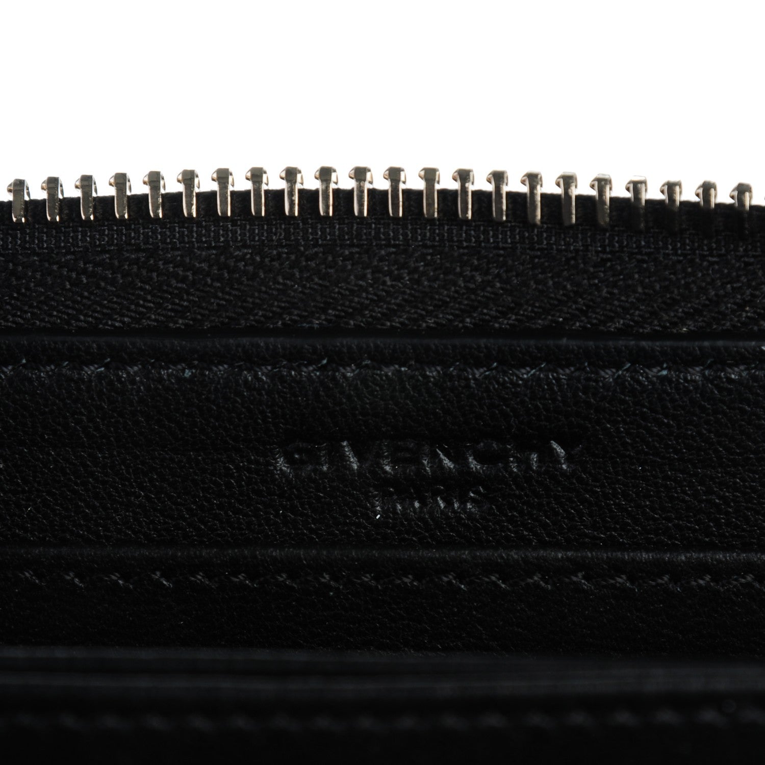 Givenchy Calfskin Crocodile Embossed Pandora Zip Around Wallet Black 6 of 8