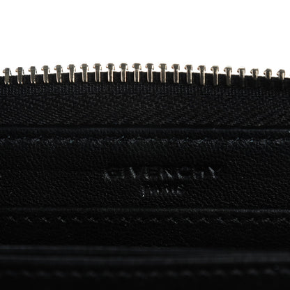 Givenchy Calfskin Crocodile Embossed Pandora Zip Around Wallet Black 6 of 8