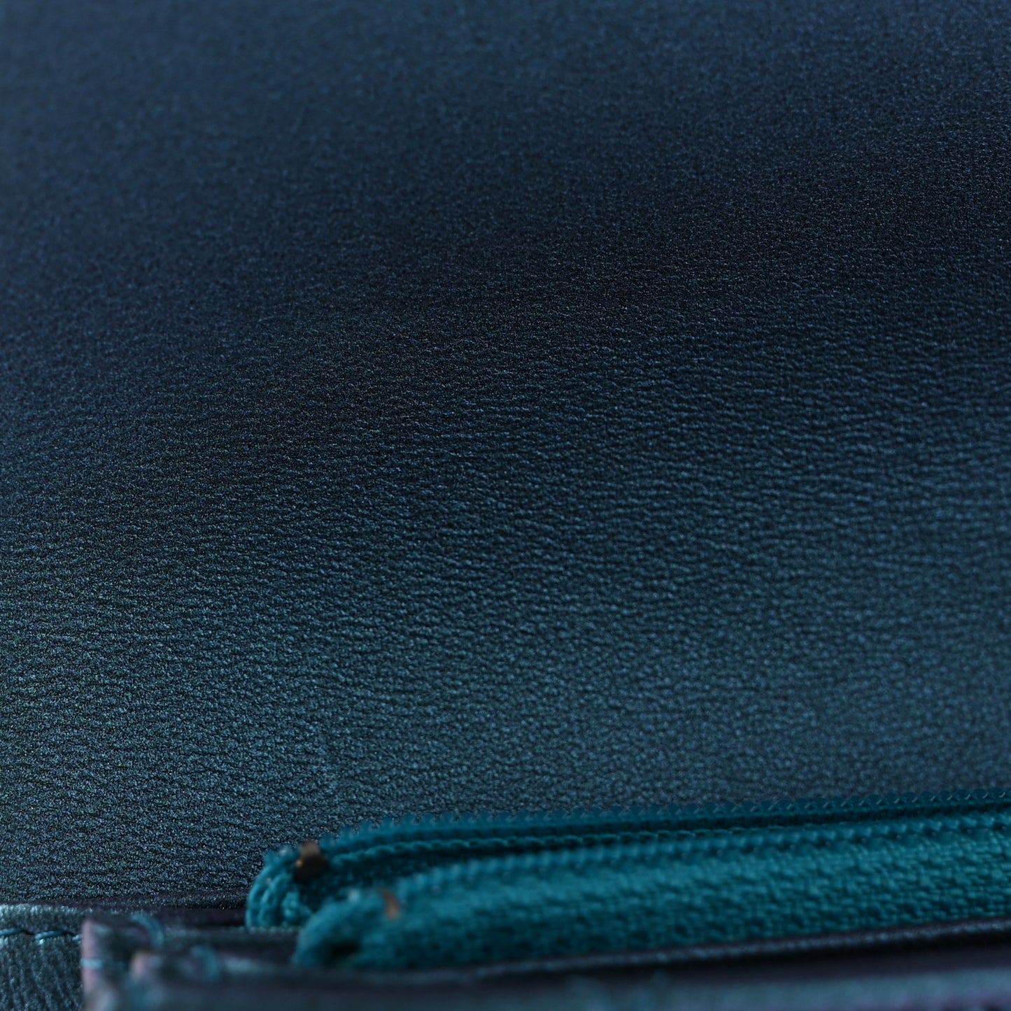 Metallic Lambskin Quilted Large Gusset Flap Wallet Turquoise