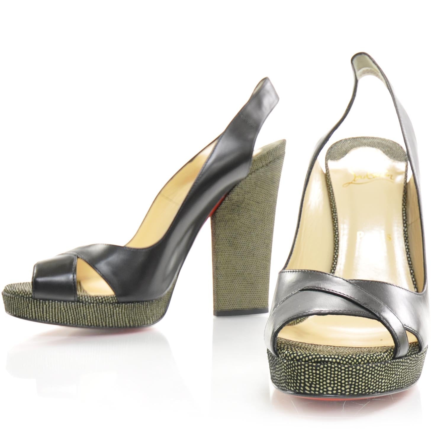 Christian Louboutin Leather New Marpoil 120 Slingback Pumps 39 1 of 6