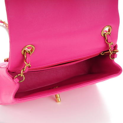 Chanel Lambskin Chevron Quilted Mini Rectangular Flap Pink 6 of 8
