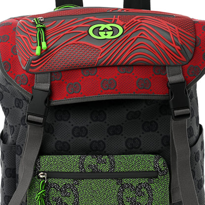 Gucci Jersey GG Monogram All Over Pan Sport Double Buckle Backpack Grey Green Multicolor 8 of 10