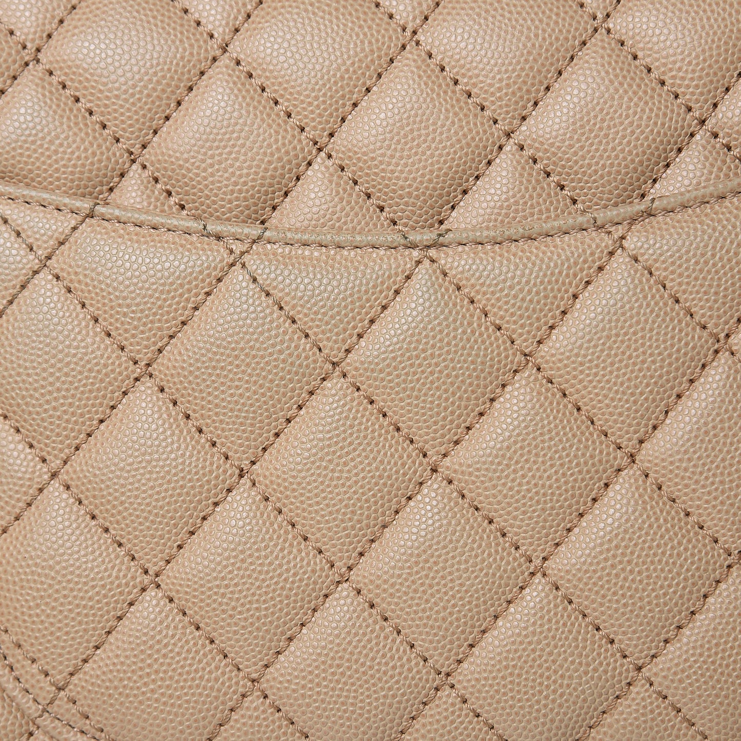 Caviar Quilted Small Coco Handle Flap Beige