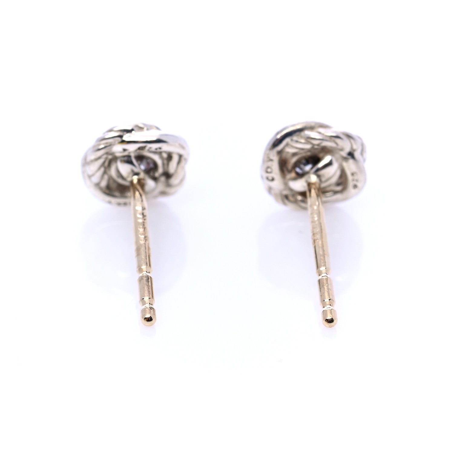 David Yurman Sterling Silver Diamond 7mm Infinity Stud Earrings 4 of 6