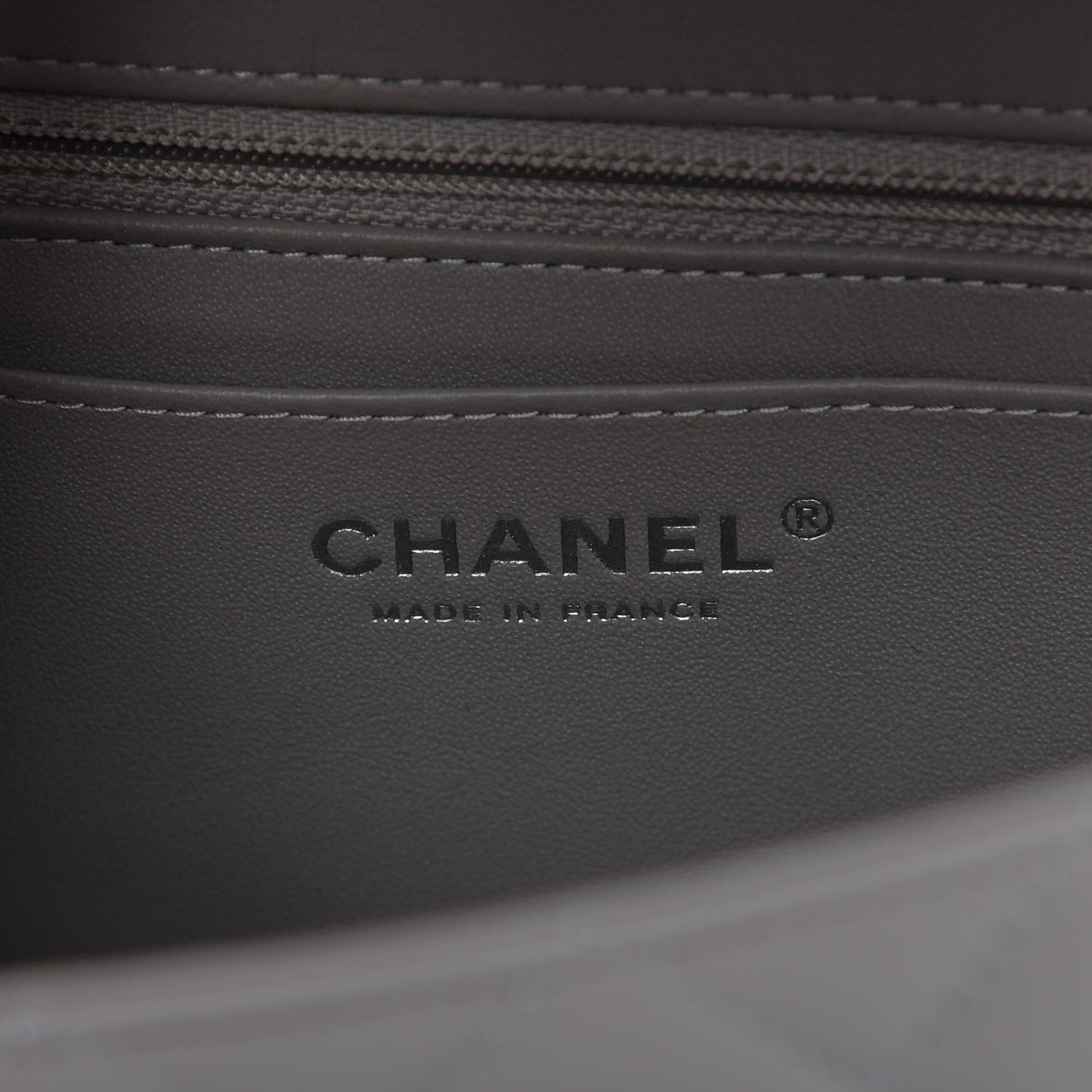 Lambskin Quilted Mini Rectangular Flap Grey