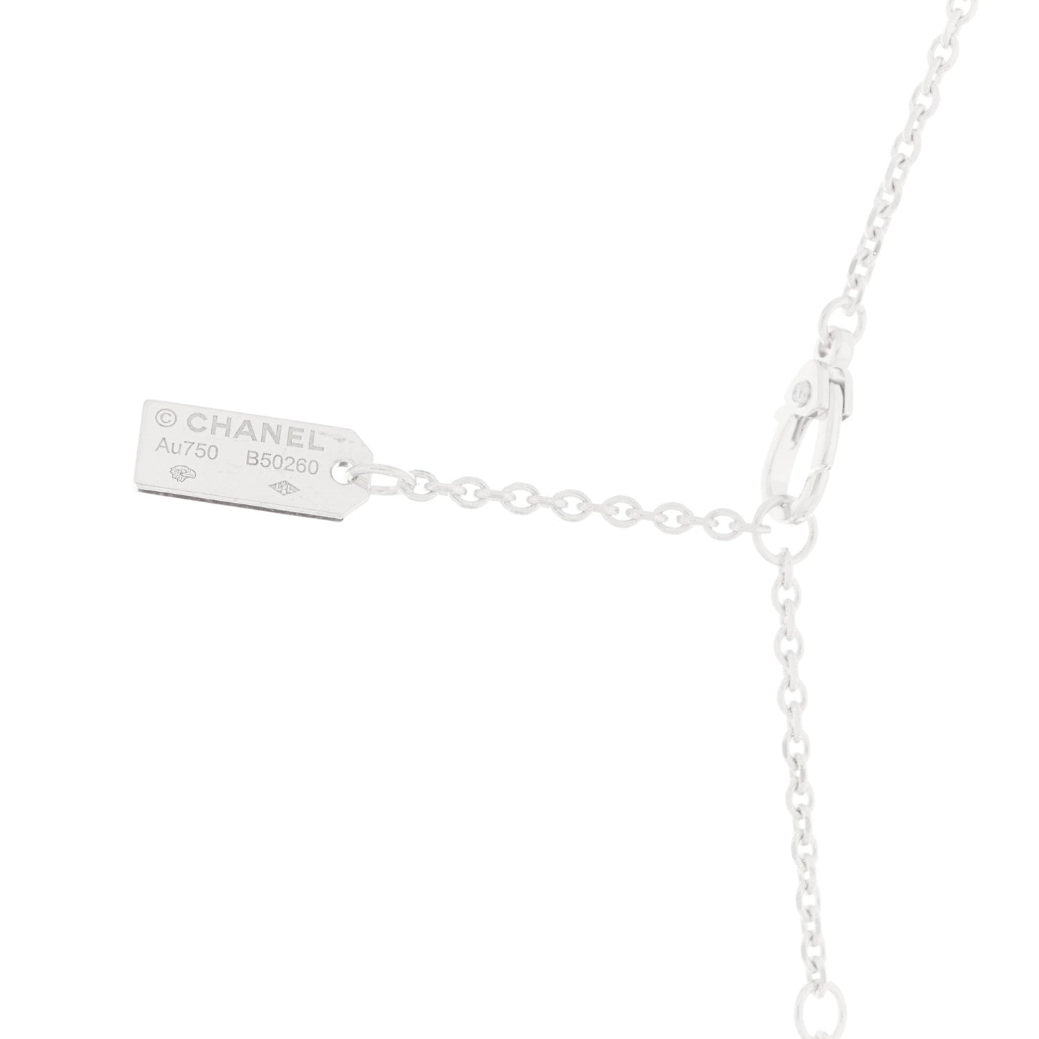 Chanel 18K White Gold Diamond Eternal No 5 Necklace 4 of 6
