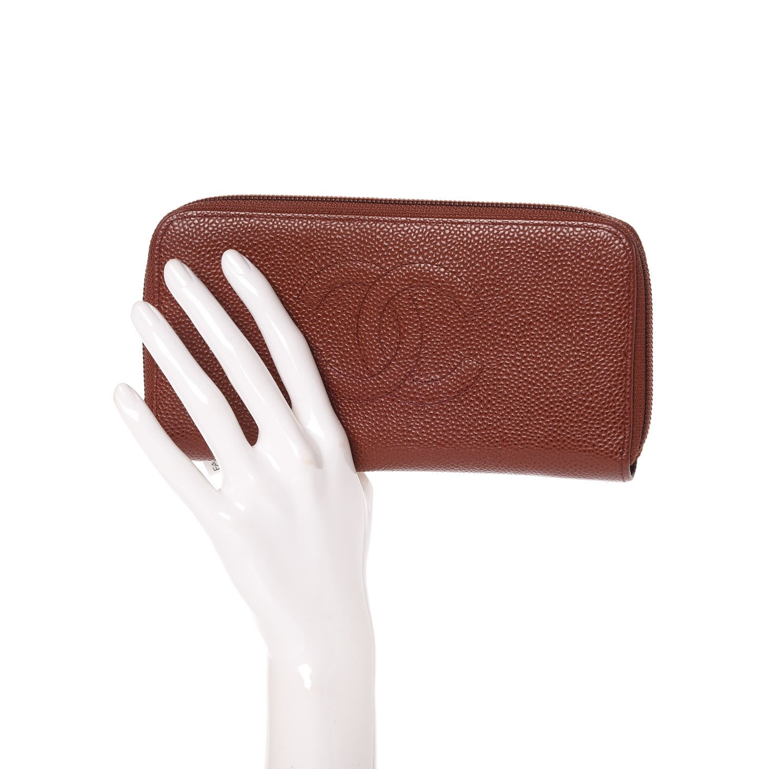 Chanel Caviar Large Timeless CC Gusset Zip Around Wallet Brown 2 of 10