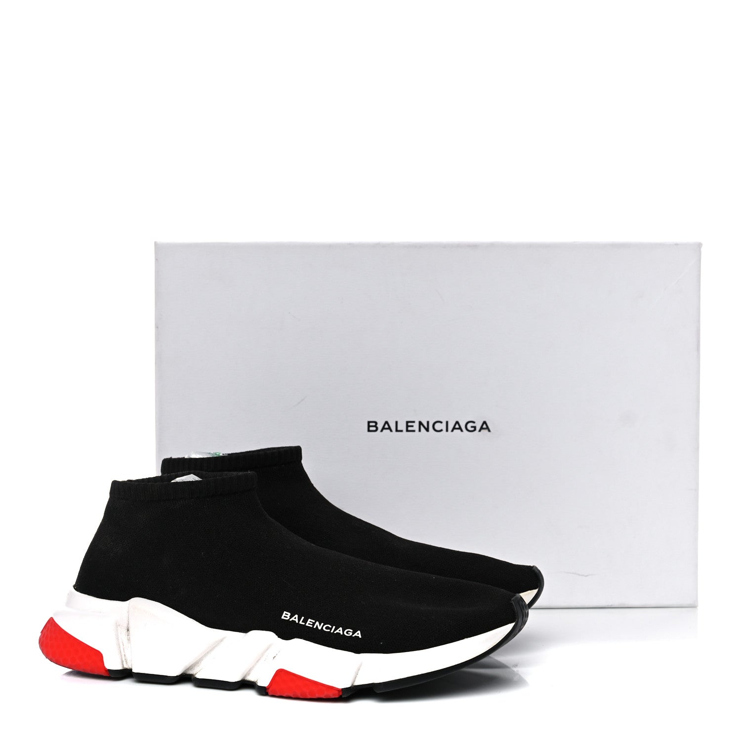 Balenciaga Technical 3D Knit Mens Speed Sneakers 40 Black Red 18 of 18