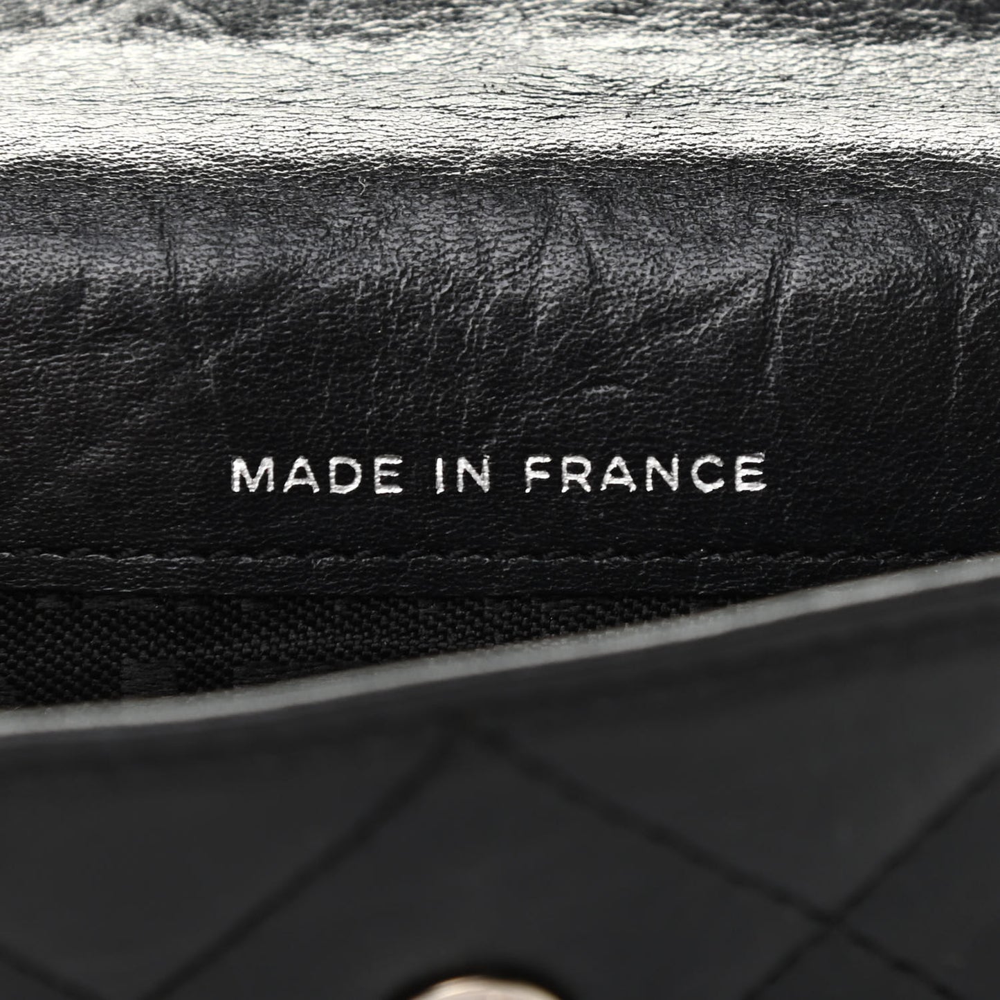 Calfskin Quilted Cambon Key Holder Case Black