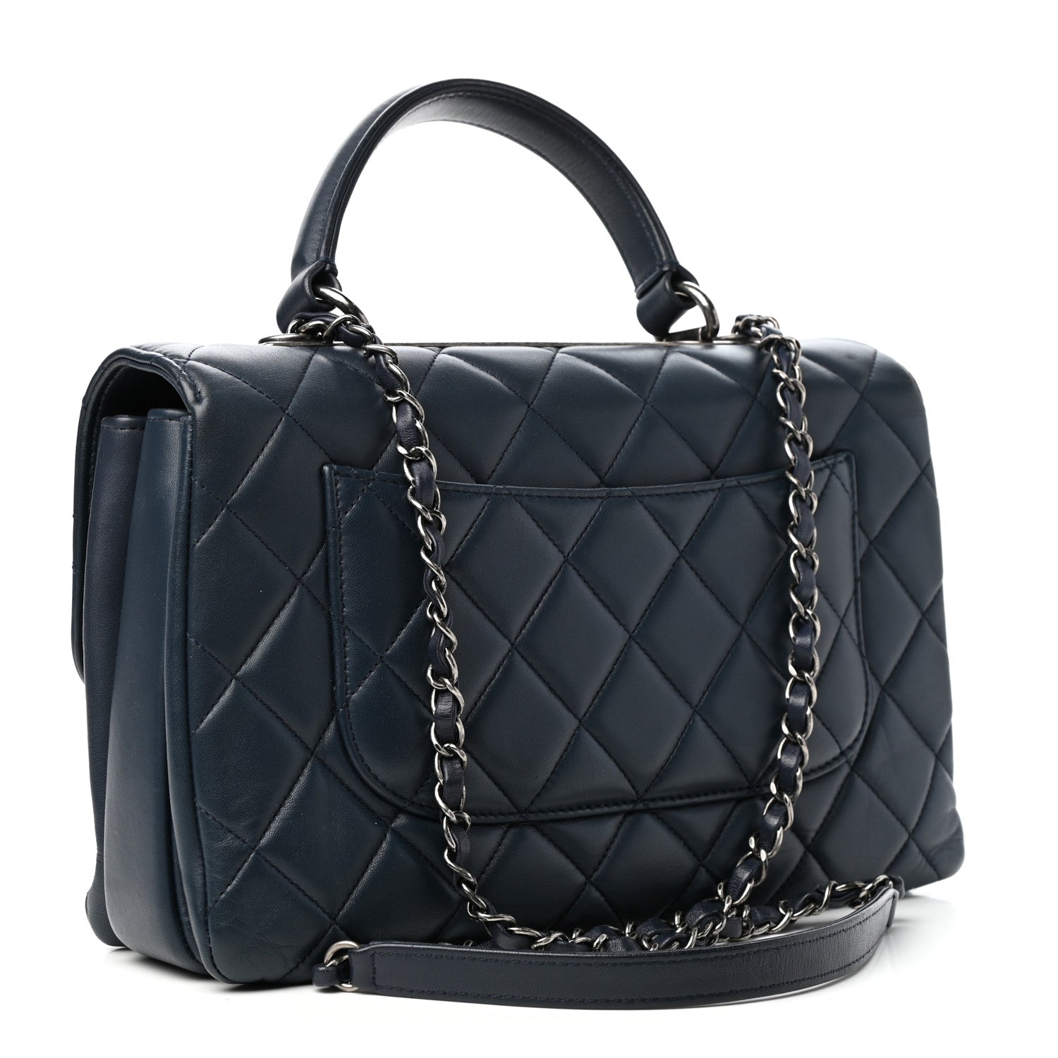 Chanel Lambskin Quilted Medium Trendy CC Flap Dual Handle Bag Navy Blue 3 of 10
