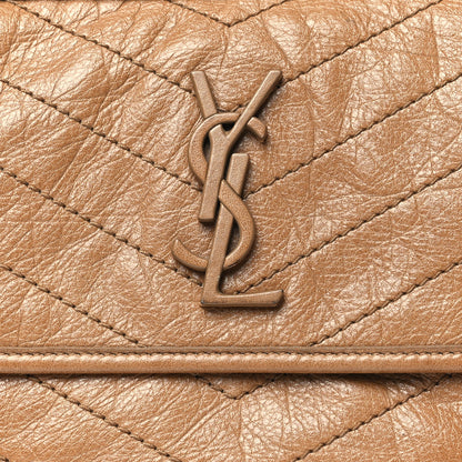 Saint Laurent Crinkled Calfskin Matelasse Monogram Medium Niki Chain Satchel Natural Tan 8 of 12