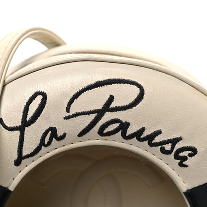 Chanel Lambskin Coco Lifesaver Round Bag Black White 8 of 11