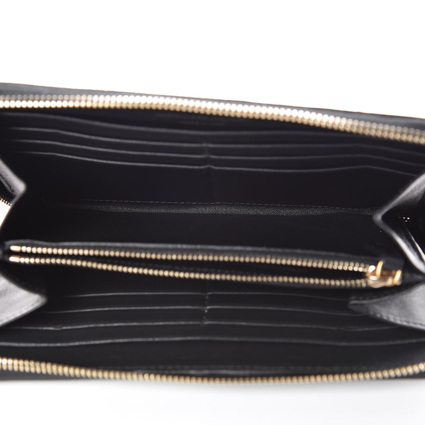 Pebbled Calfskin Skull Continental Zip Wallet Black